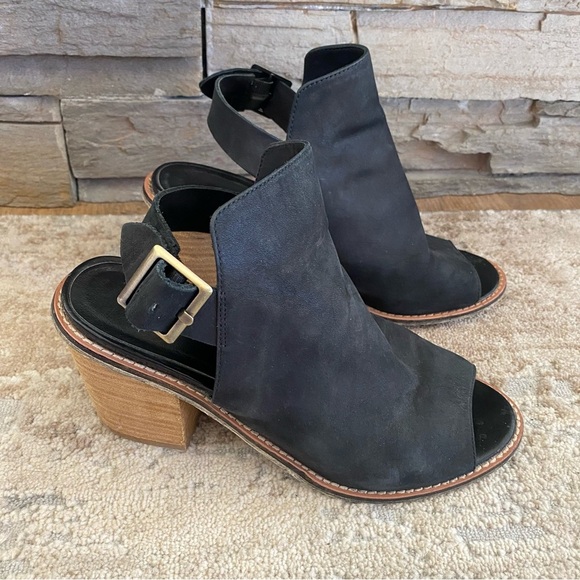 Chinese Laundry Caleb Calvin Black Shooties Open Toe Sandals Block Heel: 7 - Picture 4 of 10